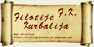 Filotije Kurbalija vizit kartica